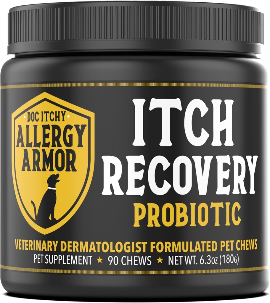 Doc Itchy: Allergy Armor Recovery Probiotic.Dog Chews.Dog Strength clinique, médicalement recherché.Restaurer Gut & Skin Health.D'efficacité pour l'allergie et Itch.D'allergie alimentaire sans danger.