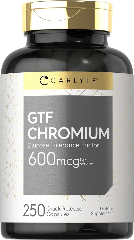 Carlyle GTF Chromium 600 mcg.250 Capsules non OGM, sans gluten
