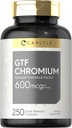 Carlyle GTF Chromium 600 mcg.250 Capsules non OGM, sans gluten