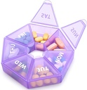 Organisateur hebdomadaire Grande boîte à pilules de 7 jours Organisateur Daily Medicine Case for Vitamine Fish Oil Pills Suppléments Arthrite Friendly