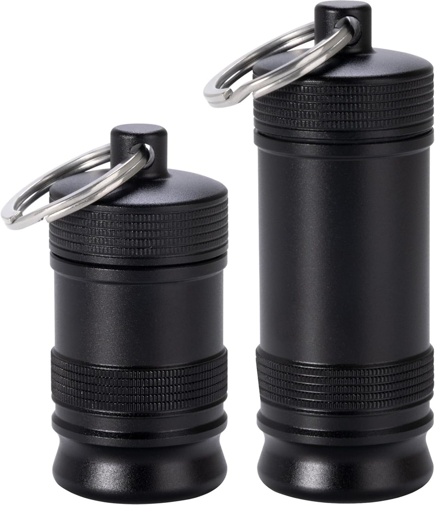 Porte-clés Portable Pill Holder - Étanche en alliage d'aluminium petit étui à pilules, conteneur de pilules en métal pour la cuisson quotidienne Pill Box Medicine Organizer for Outdoor Camping Travel