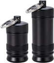 Porte-clés Portable Pill Holder - Étanche en alliage d'aluminium petit étui à pilules, conteneur de pilules en métal pour la cuisson quotidienne Pill Box Medicine Organizer for Outdoor Camping Travel
