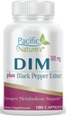 Pacific Nature's DIM 300mg avec poivre noir (180 capsules) Supplément Diindolylméthane pour équilibre hormonal et soutien pour les hommes et les femmes - sans gluten, sans OGM