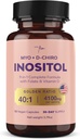 QSTA Myo-Inositol & D-Chiro Inositol Supplément pour femmes 4100mg (40:1 ratio) – 9-en-1 Soutien hormonal et métabolique avec folate, vitamine B6, B12, D3, zinc et chrome