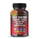 Tart Cherry Turmeric Ginger Sting Ashwagandha Elderberry Bilberry Black Pepper -150 Capsules- Fabriqué aux États-Unis