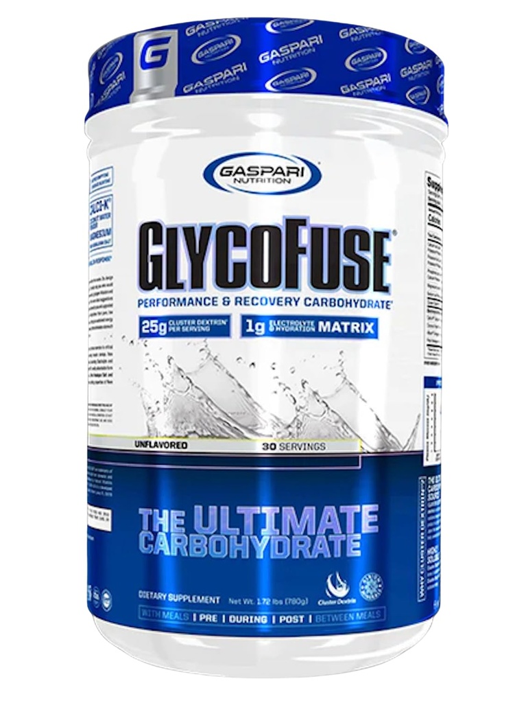 Gaspari Nutrition Glycofuse : performance et récupération d'hydrate de glucides, 25g de dextrine en grappe et 1g de matrice d'électrolyte et d'hydratation (30 portions, non aromatisées)