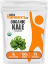 BulkSupplements.com Poudre de Kale Biologique - Poudre de Verts, Supplément Superalimentaire - Vegan & Gluten Free, 3g par portion, 100g (3.5 oz) (Pack de 1)
