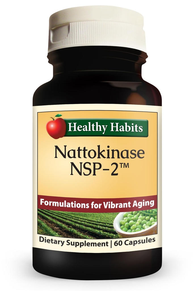 Habitudes saines Nattokinase NSP2 Supplément de santé cardio-vasculaire de haute puissance 60 Compte
