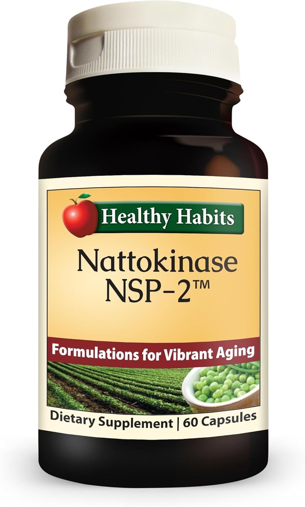 Habitudes saines Nattokinase NSP2 Supplément de santé cardio-vasculaire de haute puissance 60 Compte