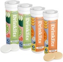 Drinklits Lemon-Lime & Orange Electrolyte Comprimés (4) Bundle de tube Installation d'agrumes Pack de combos – 0g Sucre – Usage quotidien – 40 portions - 10 comprimés par tube