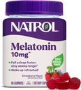 Natrol Melatonin Gummies, soutien du sommeil, 90 adultes aromatisés aux fraises, 10 mg d'aide au sommeil pour adultes