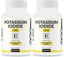 (2 Pack) Capsules d'iodure de potassium 130mg Dose - 60 portions - Support et défense de la thyroïde - KI Potassium Iodine Support de la thyroïde Vitamines
