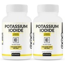 (2 Pack) Capsules d'iodure de potassium 130mg Dose - 60 portions - Support et défense de la thyroïde - KI Potassium Iodine Support de la thyroïde Vitamines