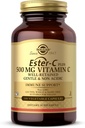 Solgar Ester-C Plus 500 mg Vitamine C (Complexe d'Ascorbate), 100 capsules végétales - douces et non acides - Antioxydants et immunosupport - Non OGM, végétalien, sans gluten, casher - 100 portions