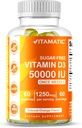 Vitamine sans sucre Vitamatique D3 Supplément hebdomadaire de 50 000 UI – 60 Gommies à base de pectine Vitamine D à haute capacité pour os, dents et immunosupport