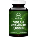 MRM Nutrition Vitamine D3 5 000 UI - Pour les femmes et les hommes - Cholecalciferol pur de haute puissance de Lichen, soutien à l'absorption du calcium végétal pour la santé des os et des immunones - Non-OGM et sans gluten - 60 portions