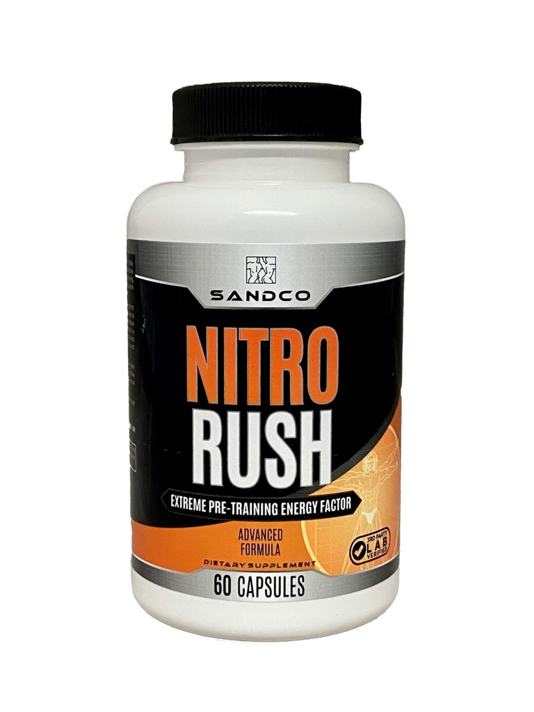 Sandco Nitro Rush Supplément Cerveau Nootropique – 60 capsules de Count Focus pour la concentration, pour les hommes et les femmes – Hi Energy Brain Booster avec Taurine, Vitamines B, Rhodiola – Soutien Cerveau et Mémoire