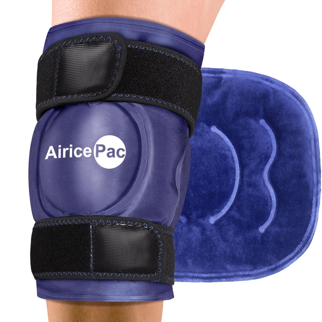Paquet de glace pour soulager la douleur au genou, gel réutilisable Enveloppe de glace pour blessures, gonflement, chirurgie de remplacement du genou, traitement par compression froide pour l'arthrite, ménisque et ACL, bleu