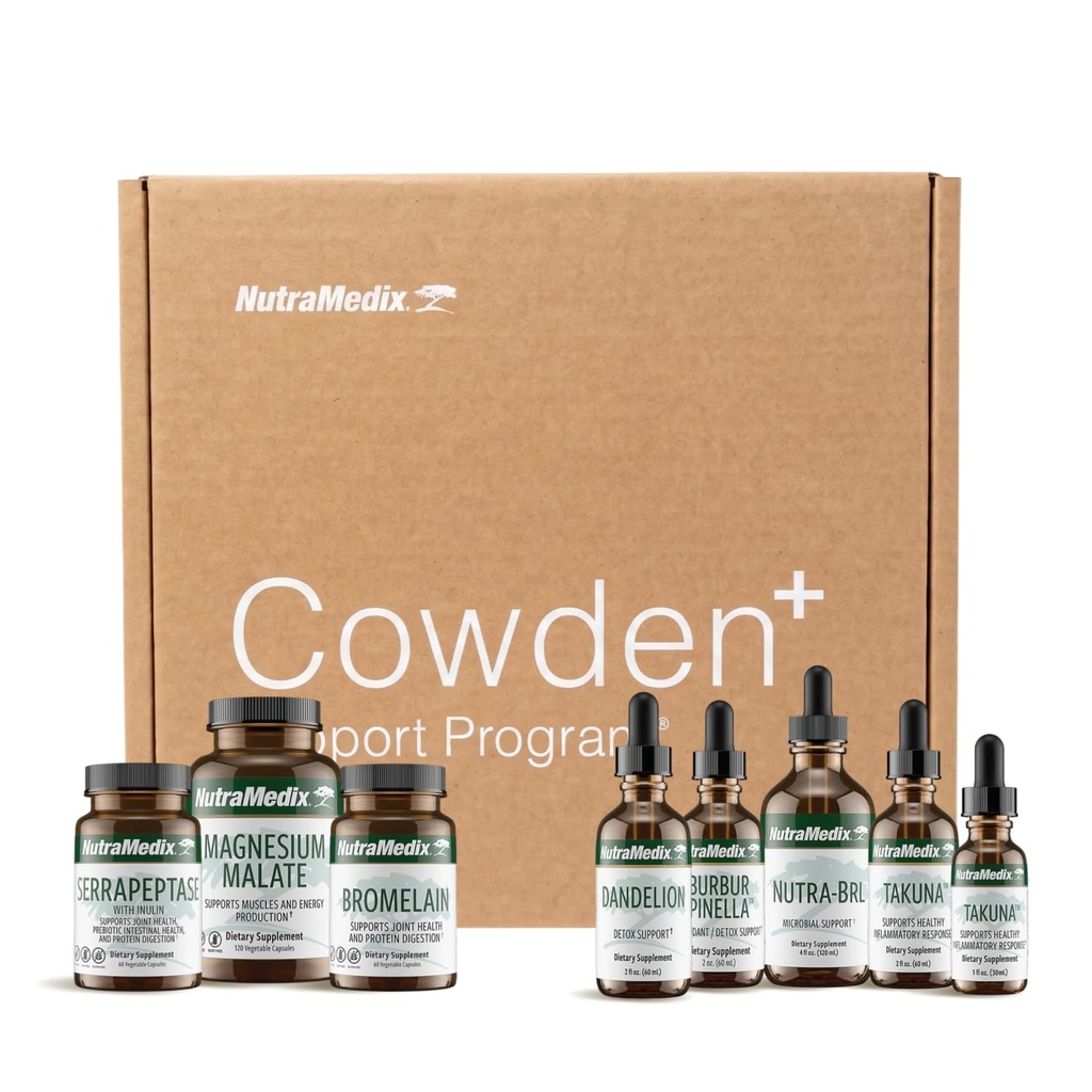 Suppléments à base de plantes NutraMedix pour la désintoxication totale, le nettoyage et le soutien énergétique - Programme de soutien Cowden+, premier mois - Malate de magnésium, enzymes protéolytiques et plus pour l'équilibre microbien