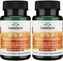 Swanson R-5-P (Riboflavin-5-Phosphate) - Supplément de vitamine B2 favorisant l'énergie, le métabolisme et la santé de la vision - Formule de bien-être naturel - (60 capsules) (2 boîtes)