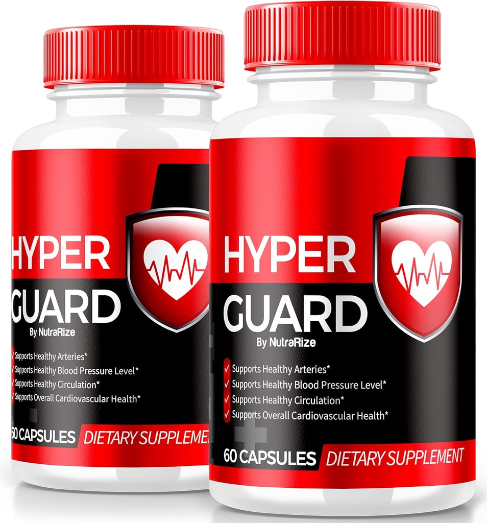 NutraRize (2 Pack) Hyper Guard Capsules, All Natural HyperGuard Blood Vessel Cleaner, Formule Premium pour soutenir la santé et le bien-être dans l'ensemble, Revue officielle Hyper Guard (120 Capsules)