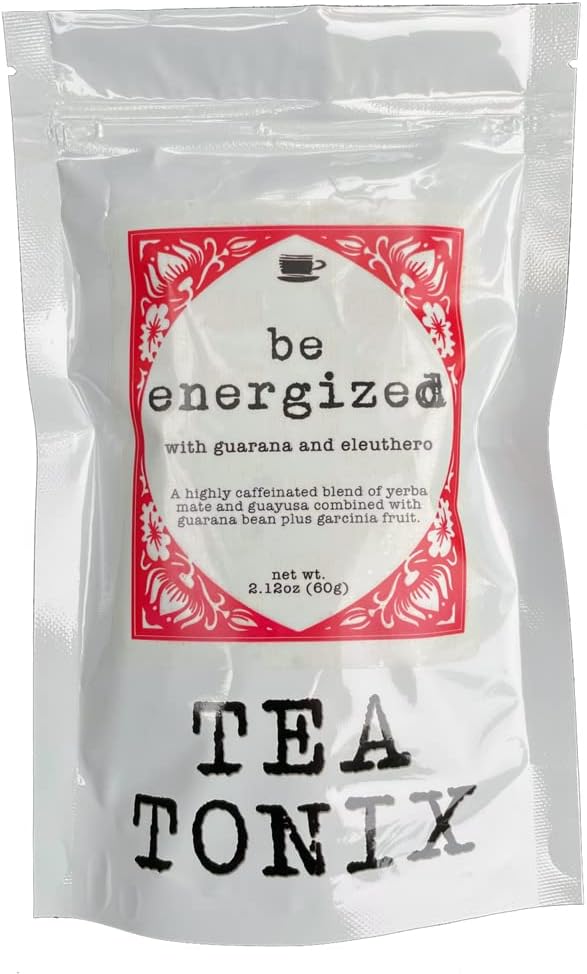 ENERGIZÉ Yerba Mate Tea avec Guarana, Eleuthero et Garcinia 60g (2,12oz) - HAUTEMENT CAFFEINÉ pour un boost d'énergie