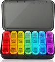 Organisateur hebdomadaire de pilules 3 fois par jour, boîte à pilules de 7 jours Grands compartiments Humidité-Proof Pill Case, quotidien Portable Voyage Matin Noon Pill Container, pour les huiles de poisson, vitamines, suppléments