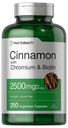 Horbäach Cinnamon avec Picolinate de chrome 2500mg.250 Capsules.Plus Biotin.Végétarien, Non-OGM, Sans gluten