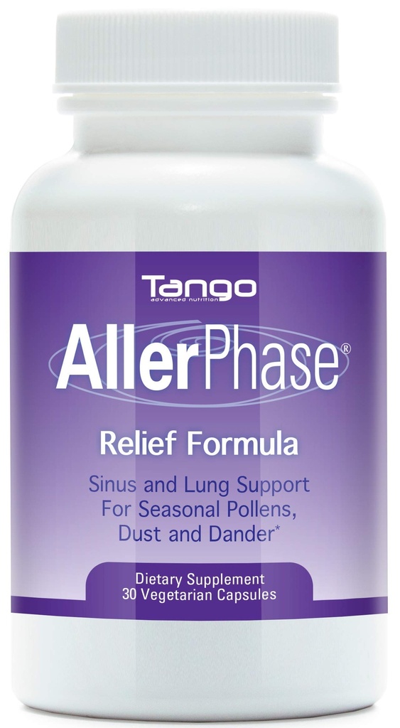 Supplément à base de sinus à base de plantes et de poumon allerphase naturel pour les désagréments respiratoires saisonniers causés par les pollens, la poussière et la lamelle (30 capsules végétariennes)