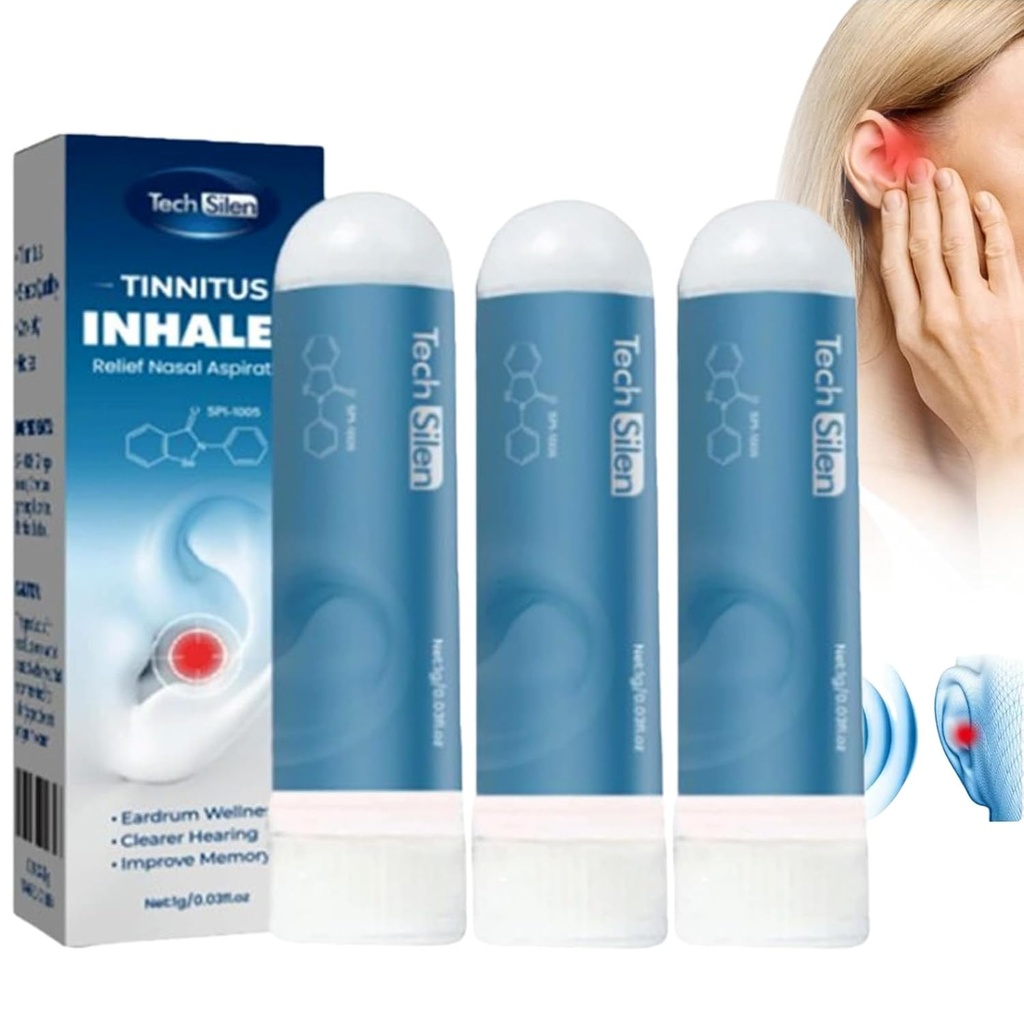 Techsilen for Tinnitus, Techsilen Tinnitus Inhaler, Tinnitus Inhaler, Tinnitus Relief for Ringing Ears, Echoease Tinnitus Inhaler (3 pcs)