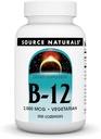 Source Naturals Vitamine B-12, soutient la production d'énergie, 2000 mcg - 200 Lozanges végétariennes