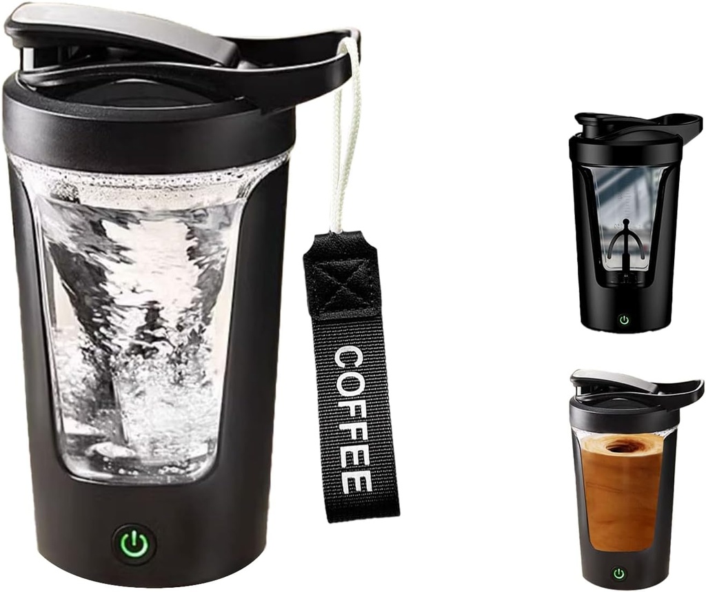 Bouteille de shaker de protéines électriques, tasse de mélangeur portable, USB C rechargeable, sans BPA tritan, 450ml/16oz, 500mAh, pour les shakes lisses