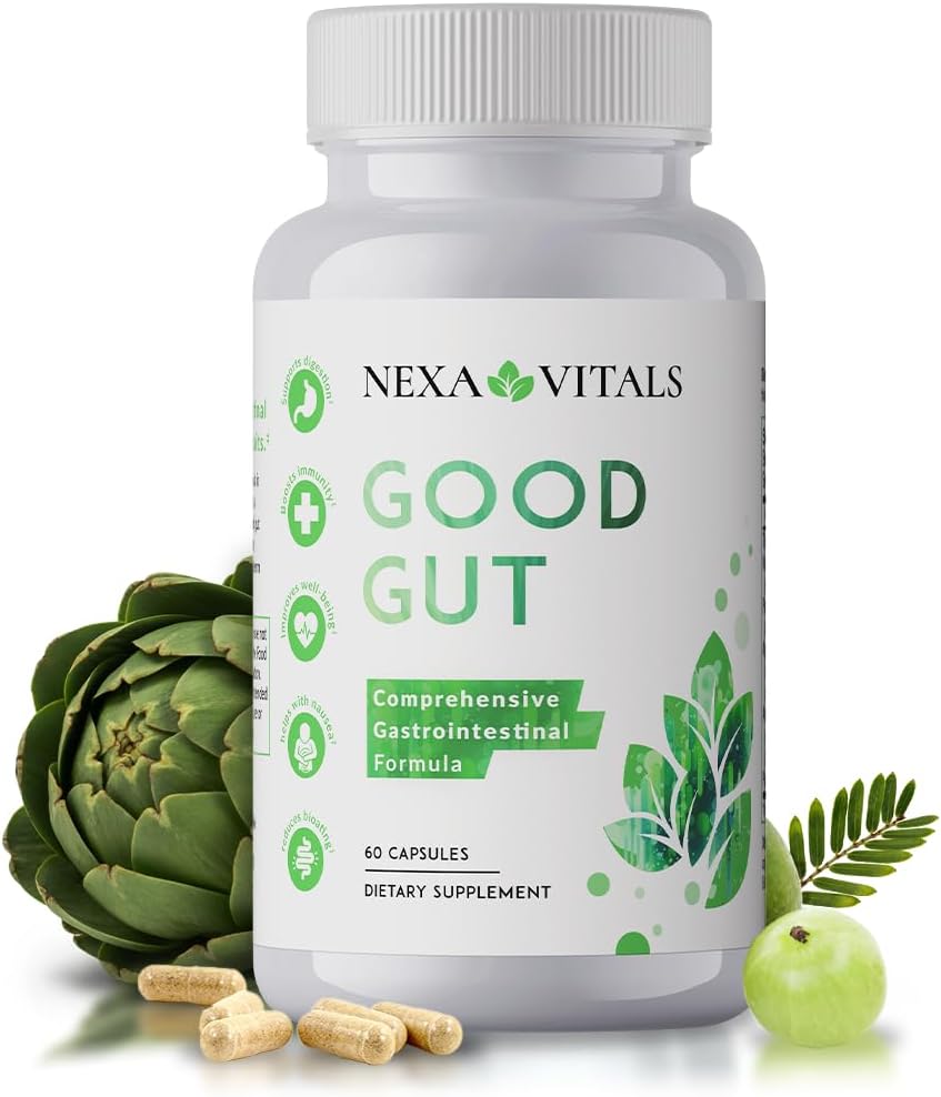 Good Gut - Digestion Supporting Herbs to Restore Gut Health - Promote Healthy Bowel Movements, Reduce Bloating & Boost GI Motility w/Triphala & Artichoke Extract - 60 Capsules