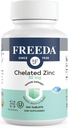Freeda Chélaté Zinc 30mg – TRAACS® Bisglycinate de zinc pour haute absorption – Végétalien, Kosher, doux sur l'estomac – Soutien immunitaire pour les adultes, les hommes et les femmes – 100 comprimés minuscules