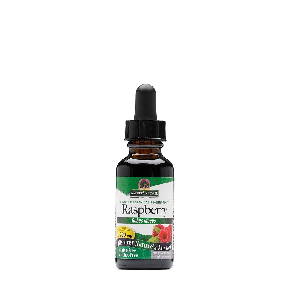 Réponse de la nature Alcool biologique faible Extrait de feuille de framboise, 1-Fluid Ounce non OGM, certifié Kosher, sans gluten , soutient la santé , Soothes Digestion