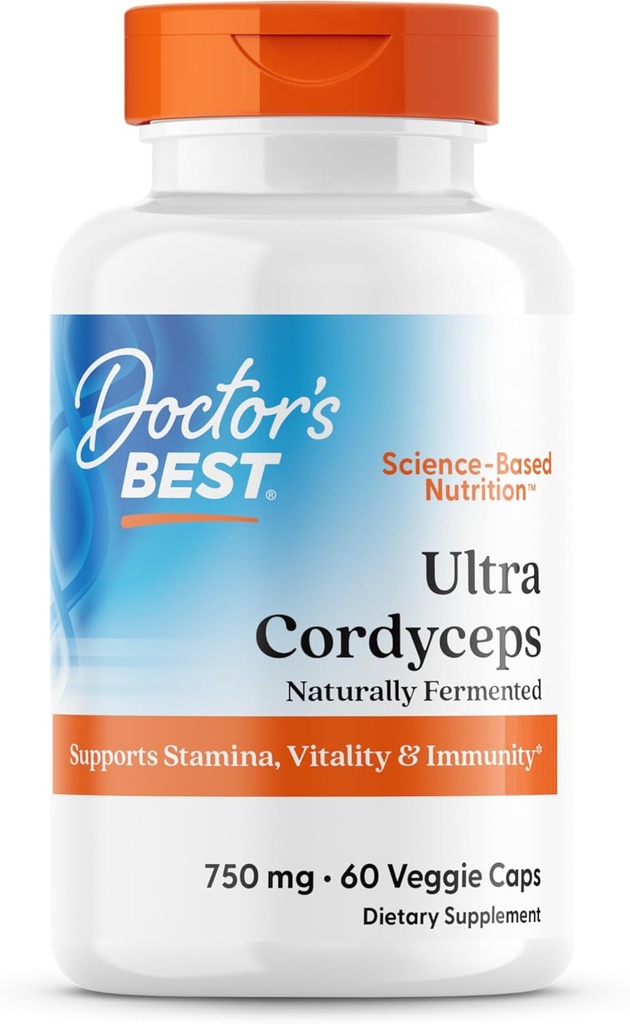 Les meilleurs Cordyceps ultra-cordants de docteur non-OGM, végétalien, sans gluten, sans soja, 60 capsules de légumes