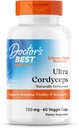 Les meilleurs Cordyceps ultra-cordants de docteur non-OGM, végétalien, sans gluten, sans soja, 60 capsules de légumes