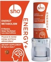 SHO Vegan Energy+ Focus Kit - Extrait de thé vert Matcha, complexe B méthylé, booster d'énergie naturelle vitamine B et caféine sans crash, jitters pour les hommes et les femmes - 60 pilules bouteille de renouvellement