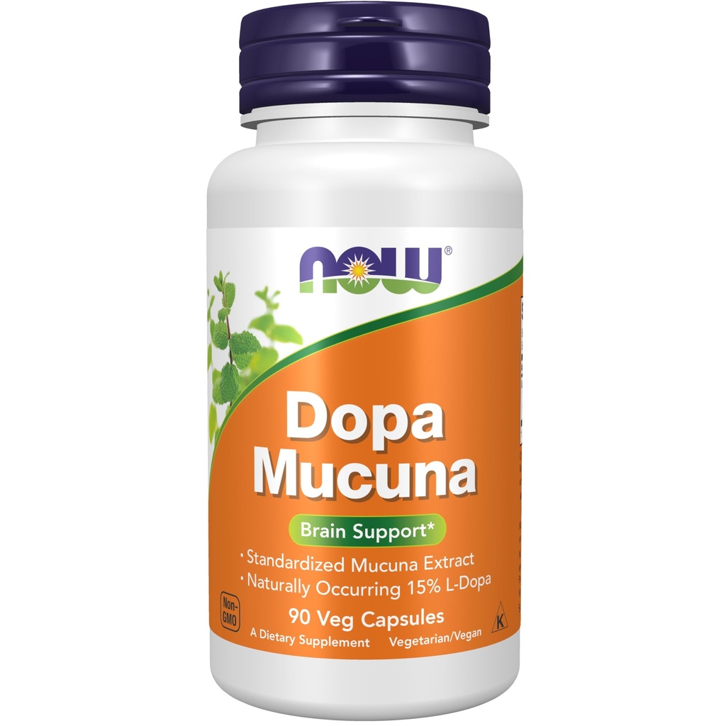 MAINTENANT Suppléments, DOPA Mucuna, extrait de Mucuna normalisé avec naturellement 15 % L-Dopa, 90 Capsules de Veg