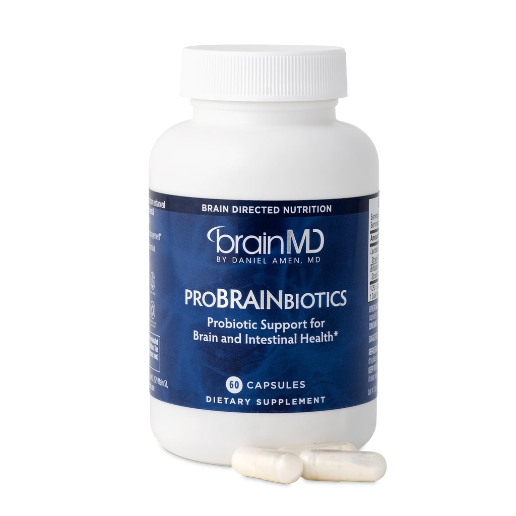 Dr Amen BrainMD ProBRAINbiotiques - 3 milliards d'UFC, 60 gélules - favorise la santé gustative - sans gluten - 60 portions