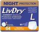 LivDry Sous-vêtements de protection de nuit Grande taille Compte: 64