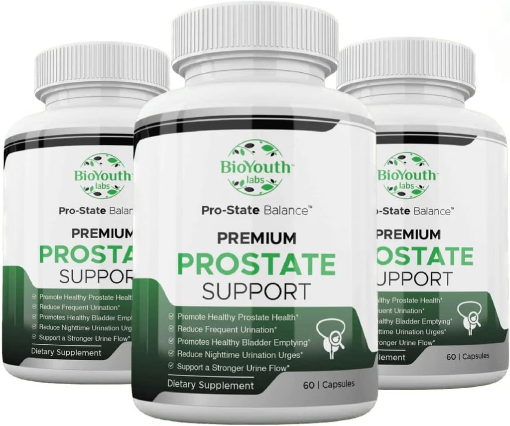 Labs Natural Prostate Health Supplement for Men, 180 Capsules - Mélange nutritif d'ail, de punicalagines, de Tribulus Terrestris et de sélénium pour un meilleur flux urinaire et réduit les mictions fréquentes
