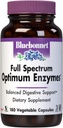 BlueBonnet Enzymes digestives Optimum Full Spectrum - 9 enzymes protéolytiques à base végétale - Papaya, Bromelain, Amylase Gut Santé pour les femmes et les hommes - Vegan & sans gluten - 180 capsules végétales