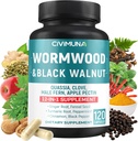 Capsules d'extrait de wormwood -120 Capsules - 4 mois avec feuilles de noyer noir, Quassia