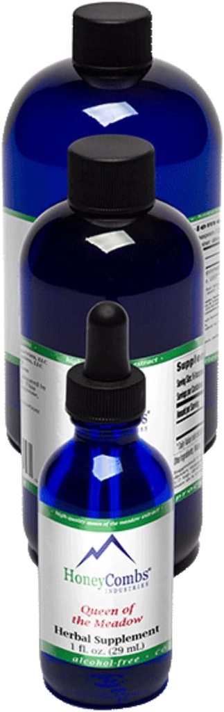 HoneyCombs Queen of The Meadow (Meadowsweet) – Supplément à base de plantes pour le système immunitaire, le système urinaire et le soutien du rein – sans alcool, pressé à froid extrait liquide de Meadowsweet, 16 Fl Oz
