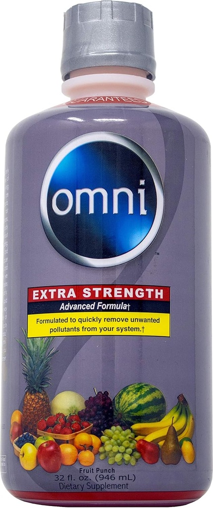 Wellgenix Omni Cleansing Drink, Détox pour le corps extra-fort, Détox pour le nettoyage à base de plantes liquide, Flush Your System, Fruit Punch Flavor, 32 Fl Oz, Supplément de soutien de détox Premium