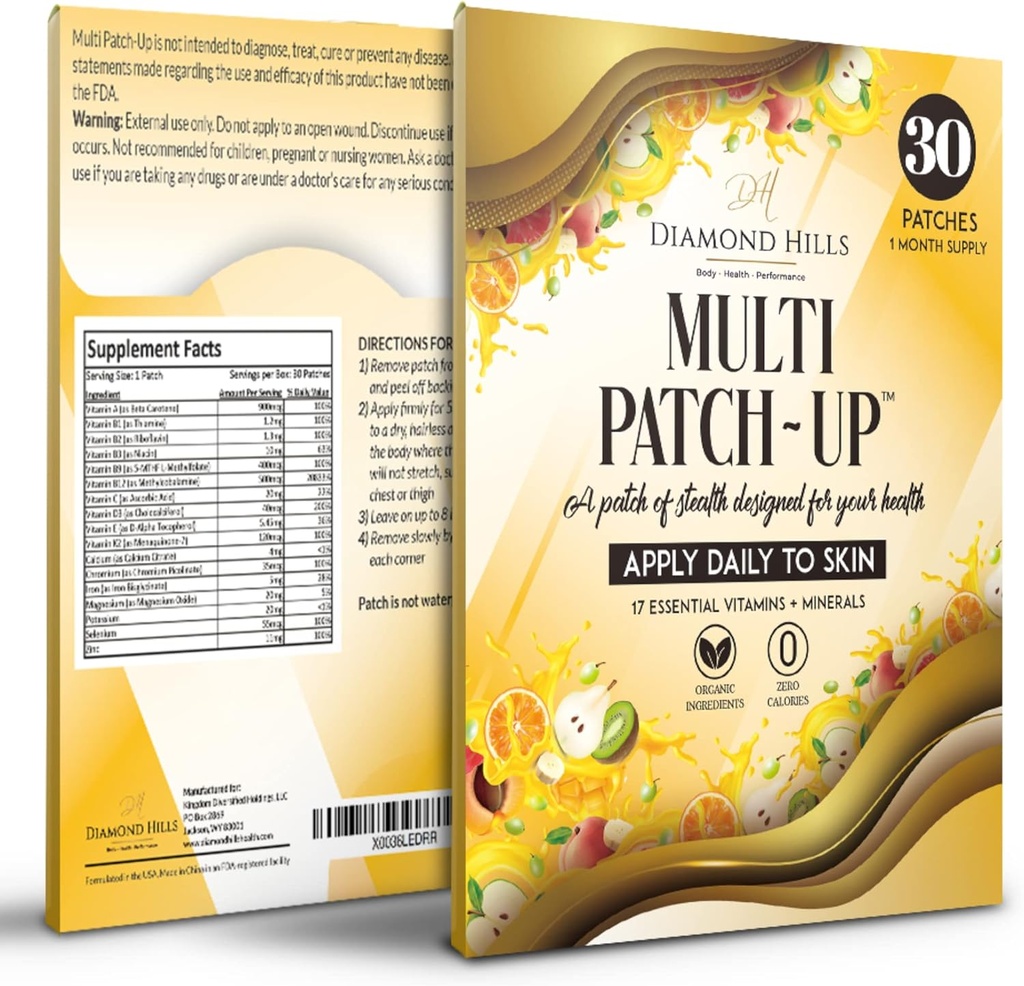 Diamond Hills Multi Patch-Up – 30ct Patches quotidiennes – Pas de calories et sans sucre