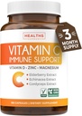 Vitamine C Supplément de soutien immunitaire - Imune Boost Blend avec de la vitamine C et du zinc pour le soutien quotidien et saisonnier - Magnésium Zinc VIT C & D et complexe de défense à base de plantes (3 mois d'approvisionnement)