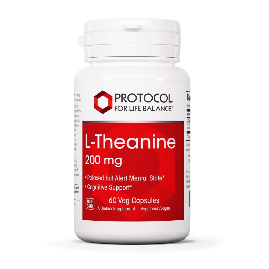 PROTOCOLE POUR LA BALANCE DE LA VIE L-Theanine 200mg - Soulagement normal du stress - Non- somnolence - 60 gélules