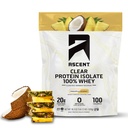 Poudre de protéines de lactosérum 100 % clair - Après l'entraînement Isolation de la protéine de lactosérum, Zéro arômes et édulcorants artificiels, sans gluten, 5,5g BCAA, 2,1g Leucine, acides aminés essentiels, noix de coco d'ananas, 20 portions